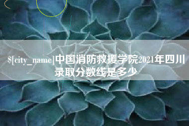 济南中国消防救援学院2021年四川录取分数线是多少