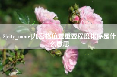 济南九宫格位置重要程度排序是什么意思