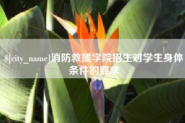济南消防救援学院招生对学生身体条件的要求