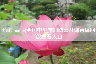 济南全国中小学消防公开课直播回放观看入口