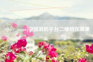 济南中国消防平台二维码在哪里