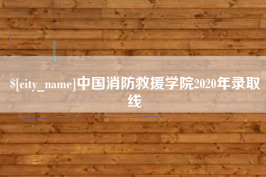济南中国消防救援学院2020年录取线