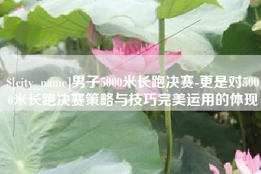 济南男子5000米长跑决赛-更是对5000米长跑决赛策略与技巧完美运用的体现