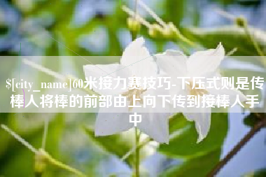 济南60米接力赛技巧-下压式则是传棒人将棒的前部由上向下传到接棒人手中
