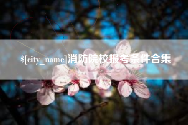 济南消防院校报考条件合集